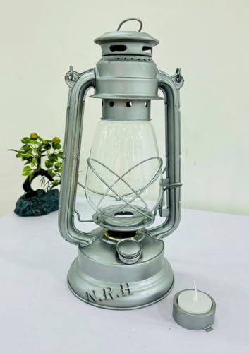 Candle Lantern Vintage Decorative Hanging Lantern Metal Tabletop Lantern for Home Outdoor Decor Candle Holders with Clear Glass