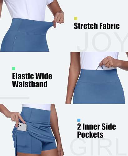JoyGirl 16" Women Golf Skirts with Shorts Zipper Pockets Tennis Skirt High Waisted Athletic Skorts Skirts4