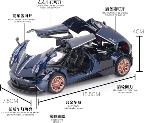 Image of New 1:24 Hayura Diecast Alloy Metal Pull Back Car with Openable Doors Music Sound and Light Vehicle Toy Car for Kids Boys (White)