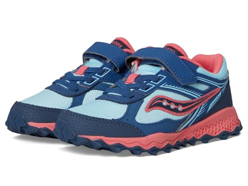 Saucony Cohesion TR14 A/C Trail Running Shoes (Little Big Kid) Sneaker, Aqua/Coral, 10.5 US Unisex