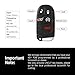 2 Keylessbest Replacement for Jeep Renegade Key Fob Remote Control 2015 2016 2017 2018 2019 2020 2021 5 Buttons 433MHz M3N-40821302,Black
