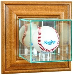 Perfect Cases WMBS-W Wall Mounted Baseball Display Case, Walnut