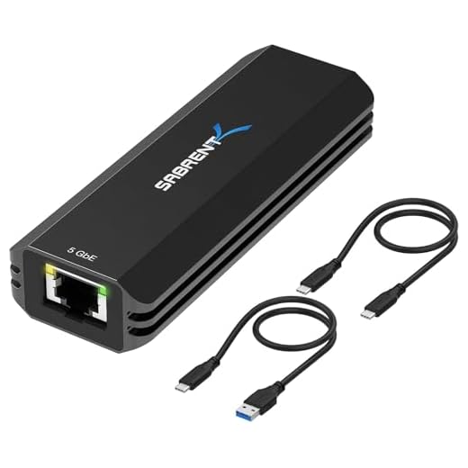 Sabrent USB Type-A or Type-C to 5-Gigabit Ethernet Adapter [10/100/1000/2500/5000 Mbps] (NT-SS5G)