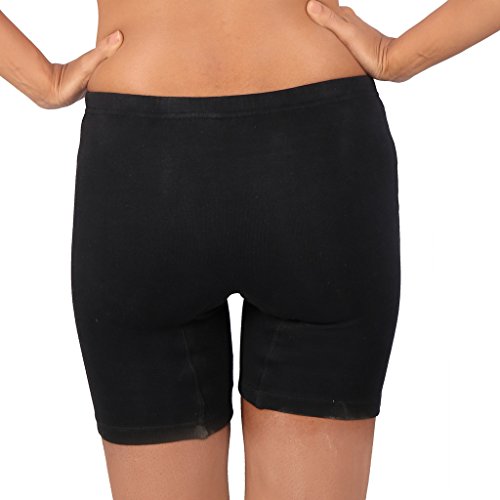 Image of Bralux Cycling Shorts for Women, Girls with Cotton Spandex Set of 3 - Multi Colour Rib Shorts