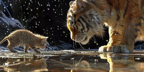 Diamond painting adulte grand tigre en kit 5D DIY broderie diamants 50x100cm B519