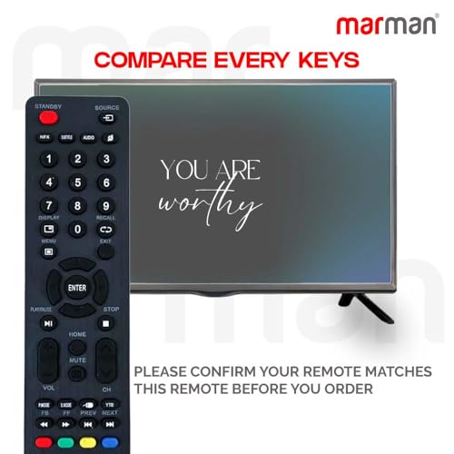 Image of marman Compatible with Impex Tv Remote Control Suitable for LED LCD Television Without Voice Command Plug and Play Control - Match Exactly with Existing Remote Key by Key for Better Performance