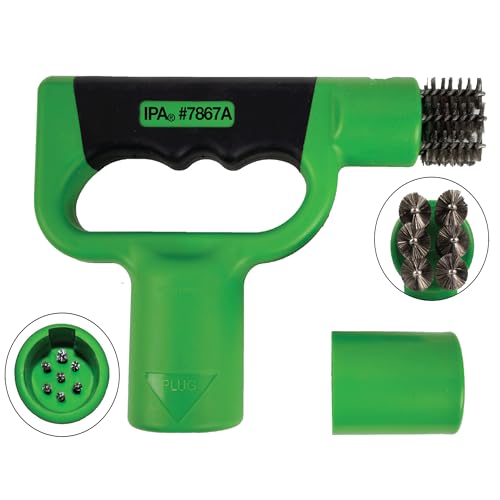 7-Way Round Tractor-Trailer Terminal Chaser™ Brush - Heavy-Duty Ergonomic Handle (Patent-Pending) with Precision Scrubber Brushes for 7-Way Round Pin (J560) Trailer Terminals