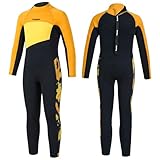 Néoprène doux et flexible – Se déplace avec votre enfant – Fabriqué en néoprène de 2,5 mm de qualité supérieure (90 % néoprène, 10 % nylon), cette combinaison s'adapte étroitement au corps de votre enfant sans restreindre la liberté de mouvement naturelle. Le matériau extensible et confortable permet une totale liberté de natation, de coups de pied et de jeu, ce qui permet aux enfants de se concentrer sur le plaisir.