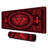 LshyMn Goat Head Large Mouse Pad XXL 31.5x11.8 Inches Mysterious Magic Demon Satan Symbol Pattern Printed Game Mouse Pad for Home Studio Office Work BDXTMN267