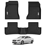 3W Floor Mats for Mercedes Benz CLA (2014-2019) - Heavy Duty Custom Fit Floor Mats Liner for Car All Weather, Black