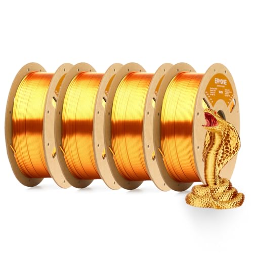 Image of ERYONE Silk PLA Filament for 3D Printer 1.75mm + /- 0.03mm, 4KG Cardboard Spool, Silk Liquid Gold