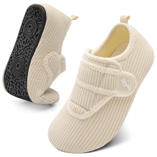 Best House Shoes for Calluses: Ultimate Comfort Guide 11 LeIsfIt House Slippers for Women Men Soft Barefoot House Shoes Slip on Non-slip Slipper Socks with Rubber Sole Cozy Comfy for Home Bedroom Travel Yoga Beige 8-9 Women/6.5-7.5 Men