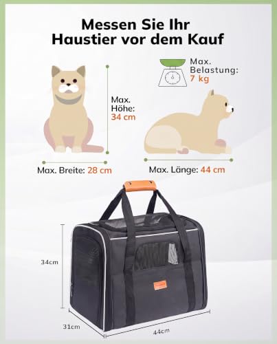 Morpilot Katzentransportbox Transportbox 44x31x34cm Dunkelgrau Einfarbig