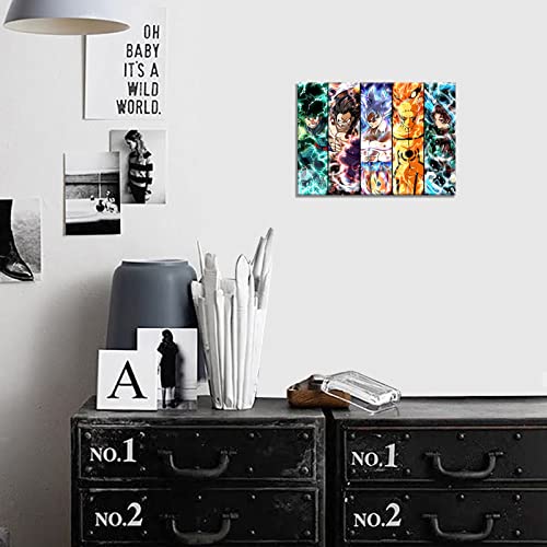 Kaiwalk Japanese Anime Poster Luffy Mha Print On Canvas Painting Wall Art For Living Room Decor Boy Gift (Unframed, 12X16.5Inch) #TOP2