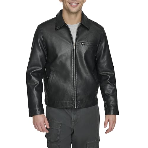 Levi's Men's Faux Leather Laydown Collar Racer Jacket