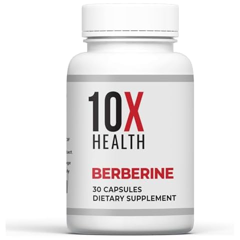 10X Health Berberine Supplement 500mg - Contains Dihydroberberine Supplement for Better Absorption - Supports Cardiovascular & Gut Health Supplements for Women & Men - 30 Capsules Cover