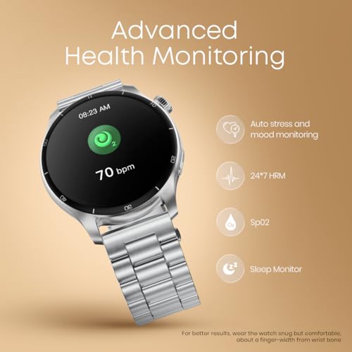 Image of Fastrack Dezire FX1 PRO Fashion Smart Watch, 1.43 inch AMOLED, 466*466 Pixel Resolution, SingleSync BT Calling, AI Voice Assistant, 100+ Sports Modes & Smartwatch Faces, Upto 5 Day Battery, IP68 (Sliver)