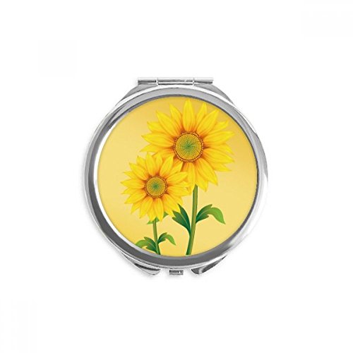 Miroir de poche tournesol jaune joli cadeau fleuri pour femme