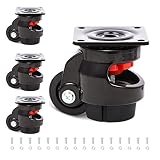 Nefish Leveling Machine Casters 2200 LBS Load Capacity 4 Packs Heavy Duty Retractable Caster Wheels