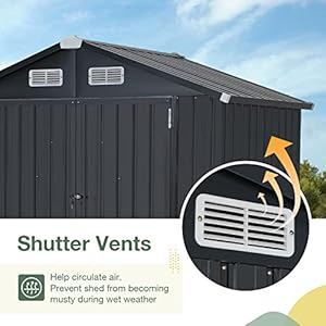 Oc orange casual 6 x 4 ft outdoor storage shed metal garden tool shed outside sheds outdoor storage galvanized steel wlockable door for backyard patio lawn black  urban country home decor