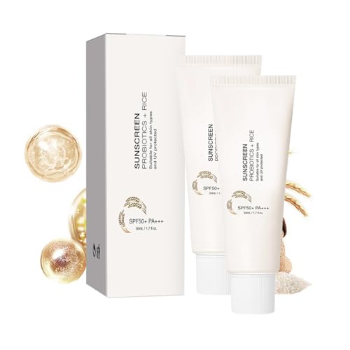 Relief Sun Organic Sunscreen SPF50+, Rice & Probiotics SPF 50, Rice Sunscreen Moisturizer Tone-up No White Cast Sunscreens, Nourishing Skin Protection and UV Defens, Suitable for All Skin Types