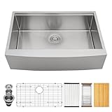 Couoko 36 Inch Farmhouse Kitchen Sink Workstation 16 Gauge Stainless Steel Farm Kitchen Sink Apron Front Single Bowl Sinks Basin with Accessories, C-AS36229, 36'x22'x9'