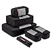 Travel Packing Cubes, Gonex Luggage Organizers L+M+3XS+Laundry Bag Black