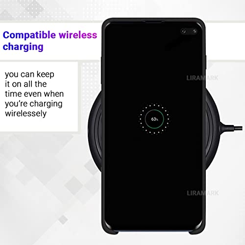 Image of LIRAMARK Liquid Silicone Soft Back Cover Case for Samsung Galaxy S10 Plus / S10+ (Black)