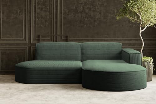 Kaiser Möbel, Ecksofa, Schlafsofa, Sofa Modena Studio Parma, Modern Design Couch, Polsterecke, Freistehend Sofa Wohnzimmer -Stoff Dicker Cord Poso Dunkelgrün Rechts Kaiser Möbel, Ecksofa, Schlafsofa, Sofa Modena Studio Parma, Modern Design Couch, Polsterecke, Freistehend Sofa Wohnzimmer -Stoff Dicker Cord Poso Dunkelgrün Rechts