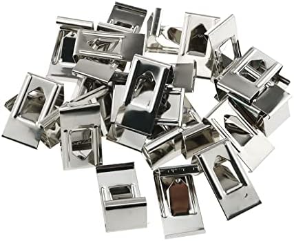 E-outstanding 50Pcs Picture Photo Frame Metal Spring Turn Clip Hanger Picture Hanging Tool Tone 3D Printer Galss Bed Clips, 27x14mm