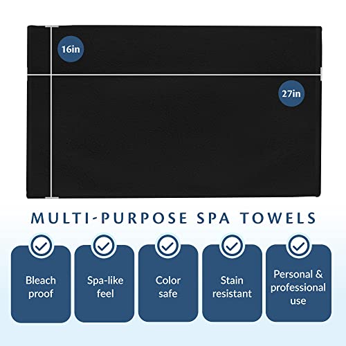 Groko Textiles Black Bleach Proof Towels Set, 24 Pack 100% Cotton 16" X 27" Color Safe, Stain Resistant, Quick Drying Towels For Beauty, Hair And Nail Salon, Gym, Spa And Home Hair Care #TOP5