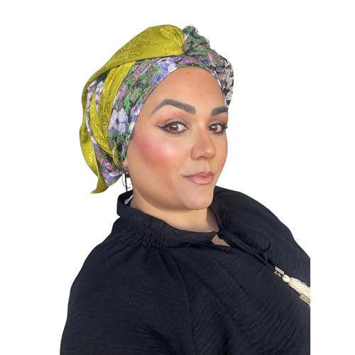Israeli Harmonia 3-in-1 Headwrap for Women, Chic Head Scarf, Elegant Chemo Headwear, Hijab Cover