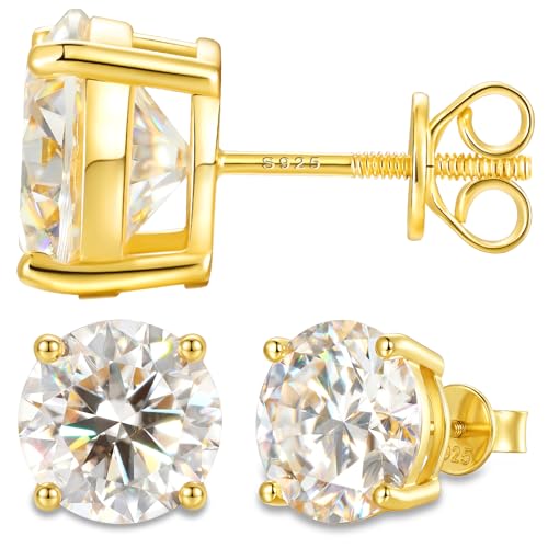 Moissanite boucles d'oreilles hypoallergénique en argent 925 pour oreilles sensibles