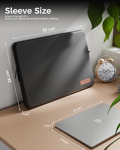 Image of FEDUS MONARC Designer Premium Vegan Leather Laptop Sleeve Bag Case 13.3 inch, Shockproof Office Laptop Cover Pouch Accessories Carrying Bag for MacBook, HP, Dell, Lenovo, Asus for Men & Women