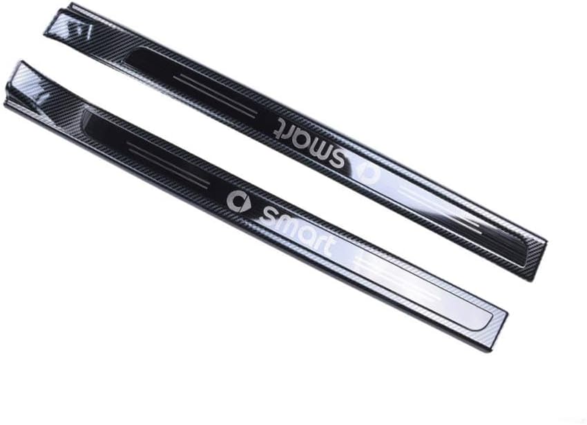 SHIFENG For Mercedes-Benz New Smart 453 fortwo 2015-2019 Car Outside Door Sill Welcome Threshold Sticker Protector Plate Auto Accessories(Outside carbon fiber)