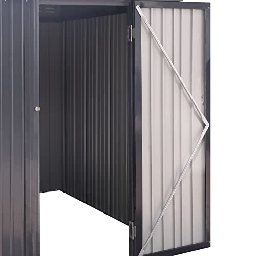 Mupater Outdoor Storage Shed 4X8 Ft, Garden Tool Shed, Metal Lean-To Shed Kit For Backyard Lawn With Lockable Door And Vents, Grey #TOP7