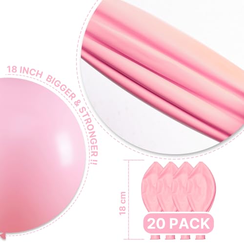Image of PartyWoo Baby Pink Balloons 20pcs 18 Inch Pastel Pale Light Pink Latex Helium Balloons for Baby Shower Gender Reveal Easter Bachelorette Wedding Bridal Shower Birthday Party Decorations Pink-Q05