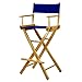 Casual Home 30" Director's Chair Natural Frame-with Roayl Blue Canvas, Bar Height