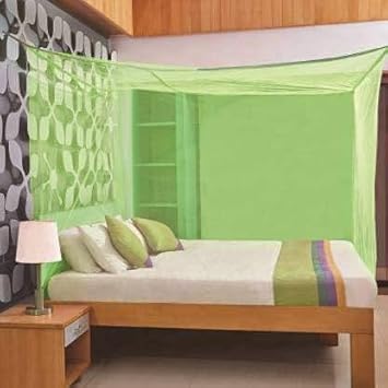 Snugout Polyester Mosquito Net | Suitable for Double Bed (7 x 7 FEET) | (Green)