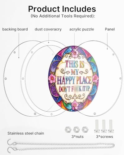 KaayeeWood Acrylic Suncatcher Puzzle, Happy Place-7.4 in — view 4