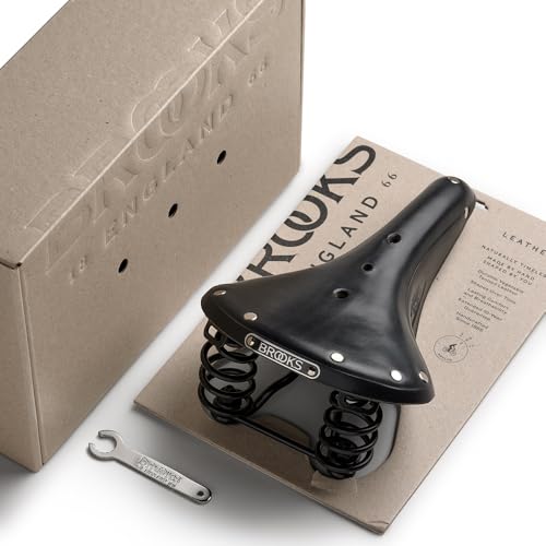 Brooks England Flyer, Touring Leather Handmade Bike Saddle With Suspension Springs, Black, One Size by Brooks England - Image 5
