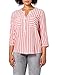 TOM TAILOR 1016190 Chemisier rayé avec Poches, 26019-Peach Off White Vertical Stripe, 48 Femme