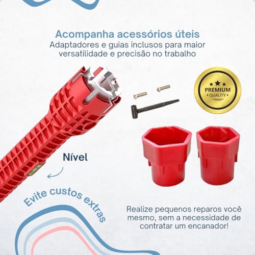 Chave 8x1 Hidraulica para instalação de torneiras, manutenção de pia, encanamento multifuncional