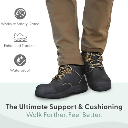 Orthofeet Men's Orthopedic Leather Granite Waterproof Work Boots2
