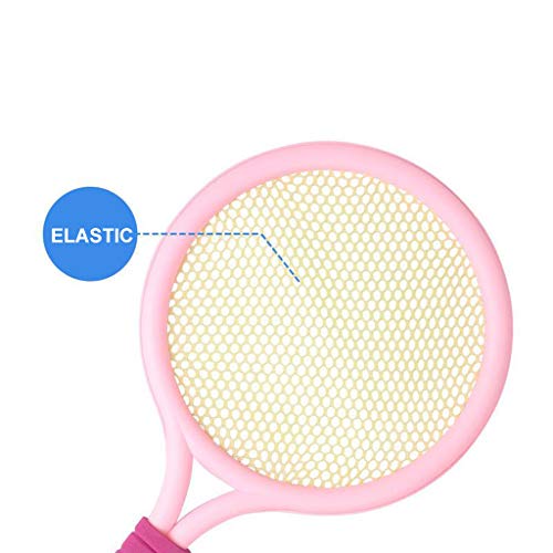 Almencla Conjunto de Bolas de Badminton Infantil Raquetes de Tênis para Jardim Ao Ar Livre Brinquedo