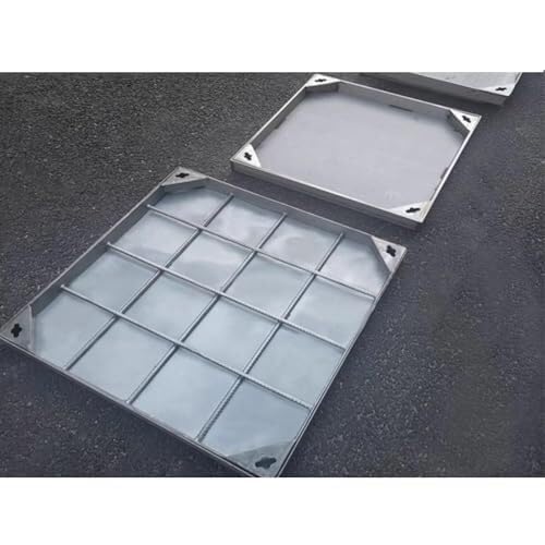 Regard de chaussée invisible en acier inoxydable 50x65 cm pour fosse septique extérieure