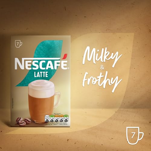 Image of NESCAFE Latte Instant Coffee 7 Sachets, 100percent Responsibly Sourced Coffee Pack of 1