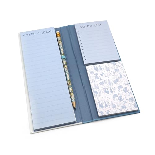 Robert Frederick Peter Rabbit Tall Notepad and List Set including Pencil - Forest Picnic Design, Blue - Image 2