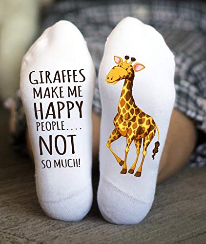 Giraffe If You Can Read This Socks – Funny Giraffe Lover Gift for Men & Women | Novelty Crew Socks – Cozy Safari Animal Socks3