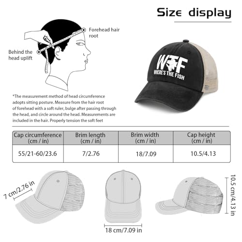 Image of WTF Where's The Fish Hat for Women Dad Hats with Design Caps